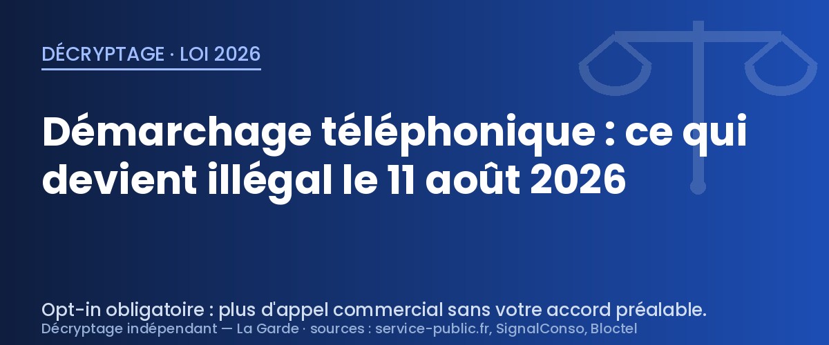 Loi 2026 : le démarchage téléphonique sans consentement devient illégal